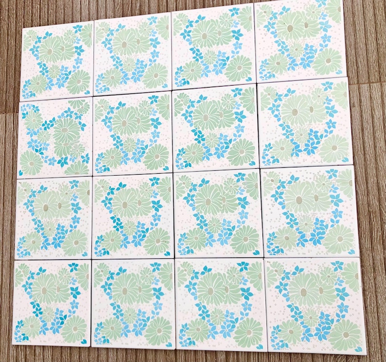 Spanish 60s 70s vintage tiles — set of 16, photo 7 of 8
