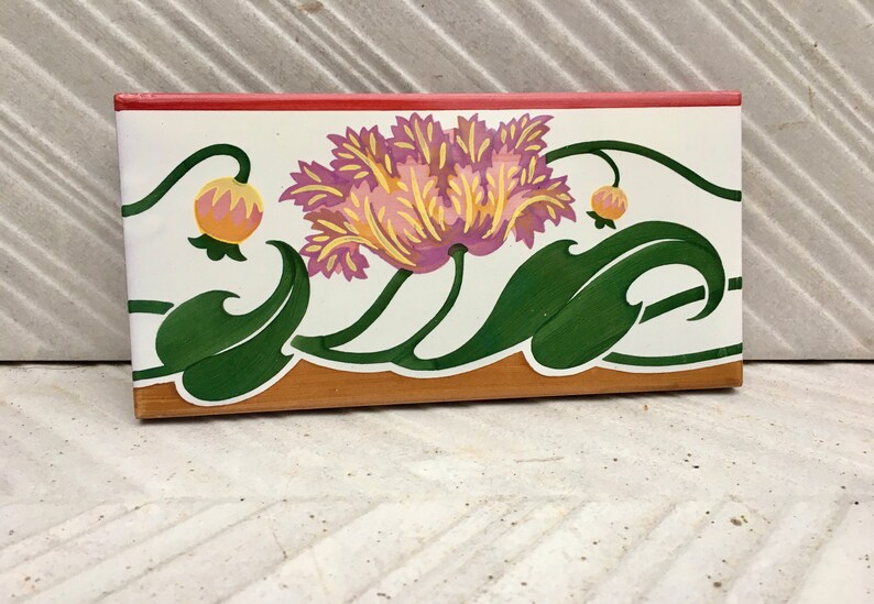 Art Nouveau style floral border tiles — set of 3, photo 9 of 10