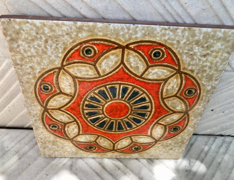 Fat Lava 60 - 70s wall plaque, tile / trivet, photo 9 of 9