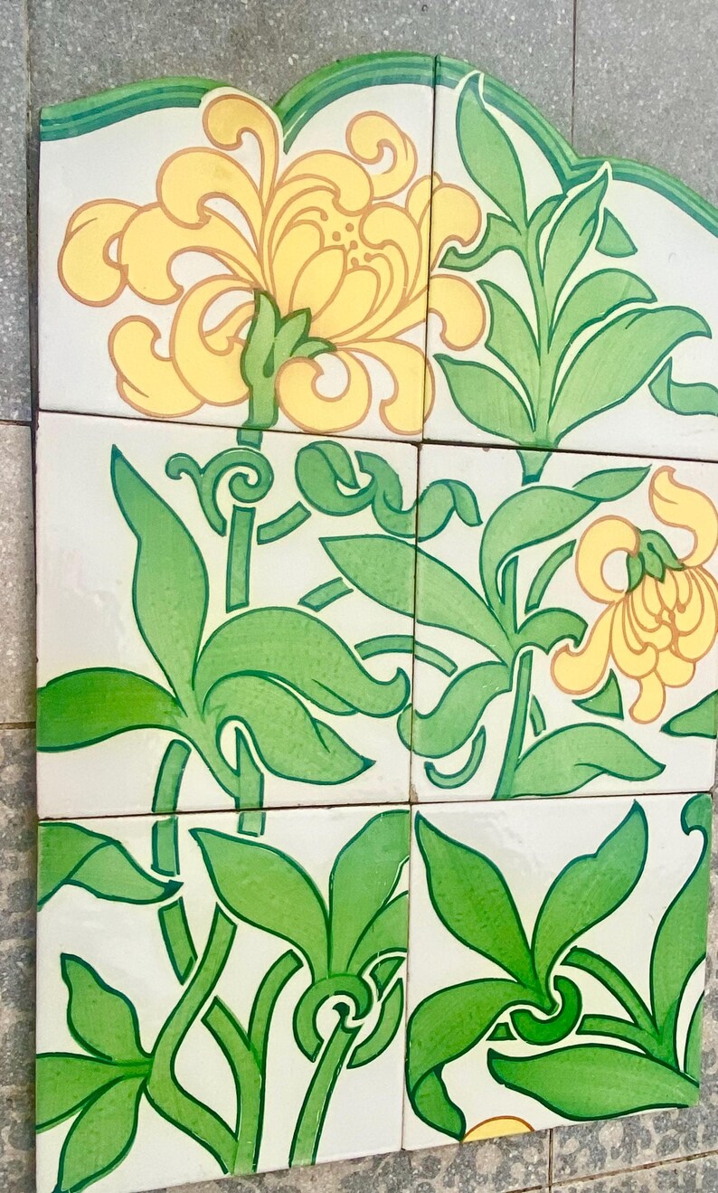 Original Art Nouveau border tiles — set of 6, photo 8 of 9
