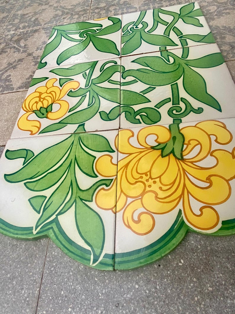 Original Art Nouveau border tiles — set of 6, photo 3 of 9
