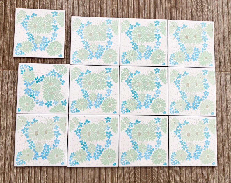 Spanish 60s 70s vintage tiles — set of 12, photo 4 of 8