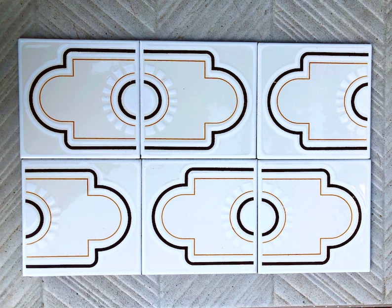 60s 70s vintage tiles Unused — set of 6, photo 1 of 10