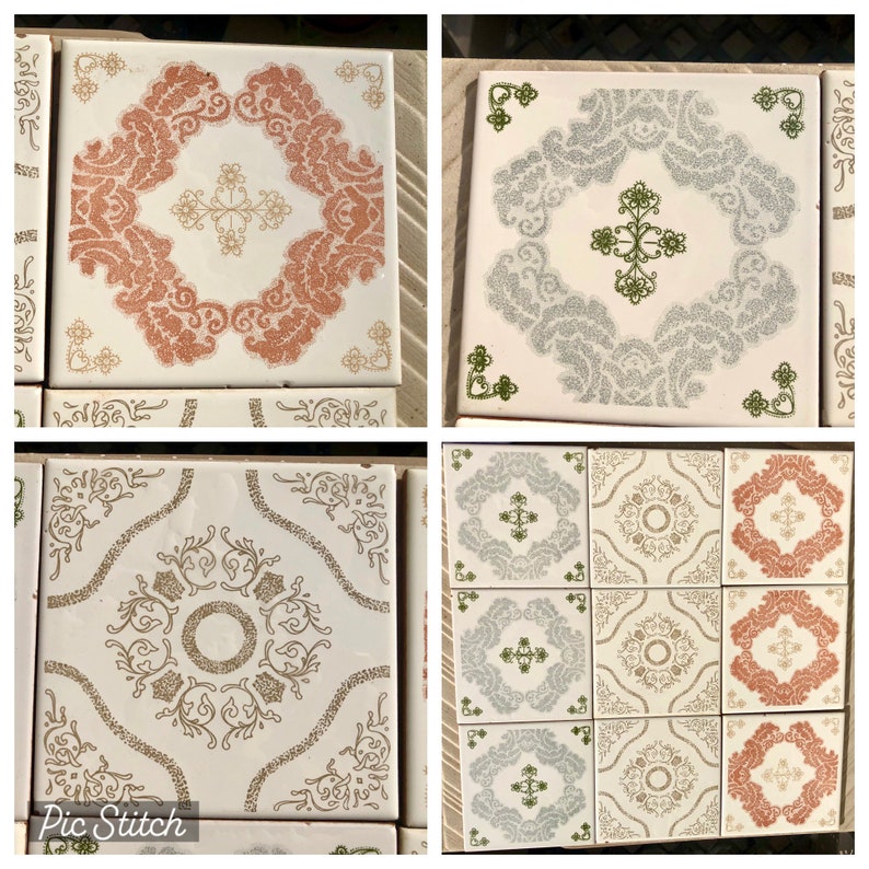 Spanish 60s 70s pink tiles – 9 pc set, photo 9 of 10