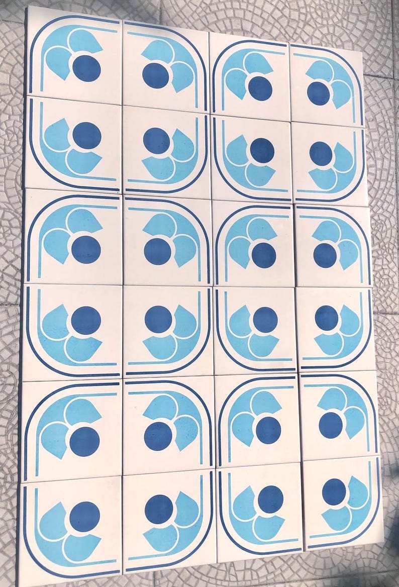 Spanish 60s 70s vintage tiles Unused — set of 24, photo 3 of 10