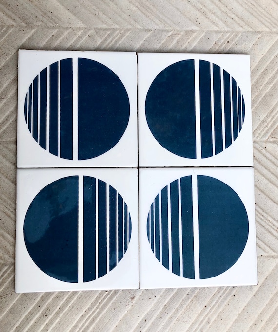 Spanish 60s 70s vintage tiles Salvaged, by Azulejos la Estrella — set of 4