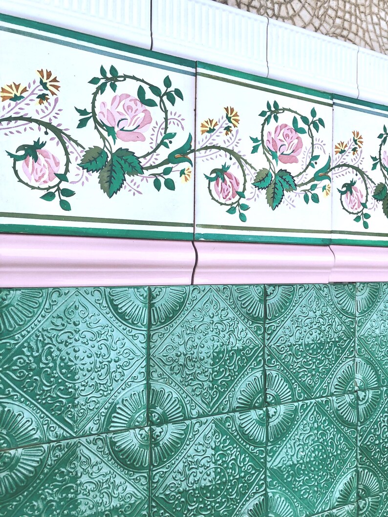 Art Nouveau style border tiles set, photo 2 of 10