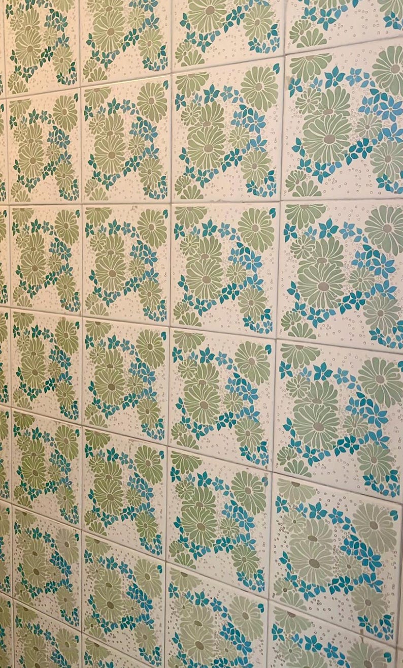 Spanish 60s 70s vintage tiles — set of 9, photo 5 of 6