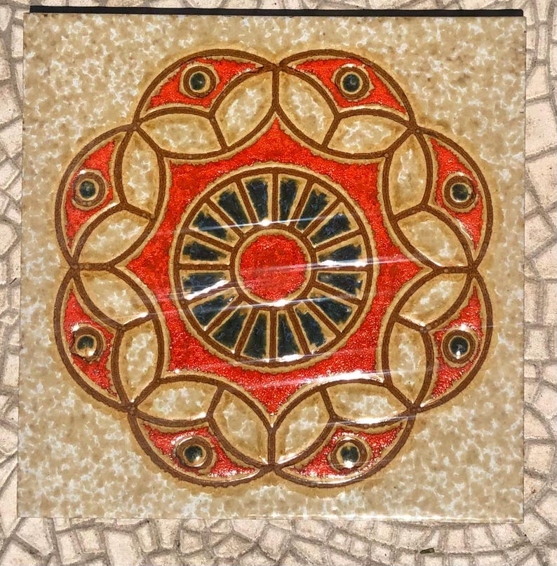 Fat Lava 60 - 70s wall plaque, tile / trivet, photo 4 of 9
