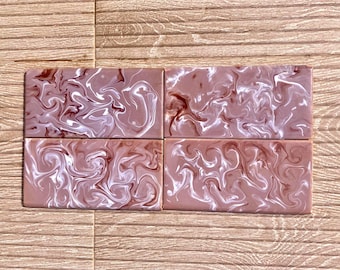 4 Pink vintage border tiles. Original retro marble -smoke design. Spanish 50s 60s decorative tiles. Pink,burgundy, beige, salvaged MCM tiles