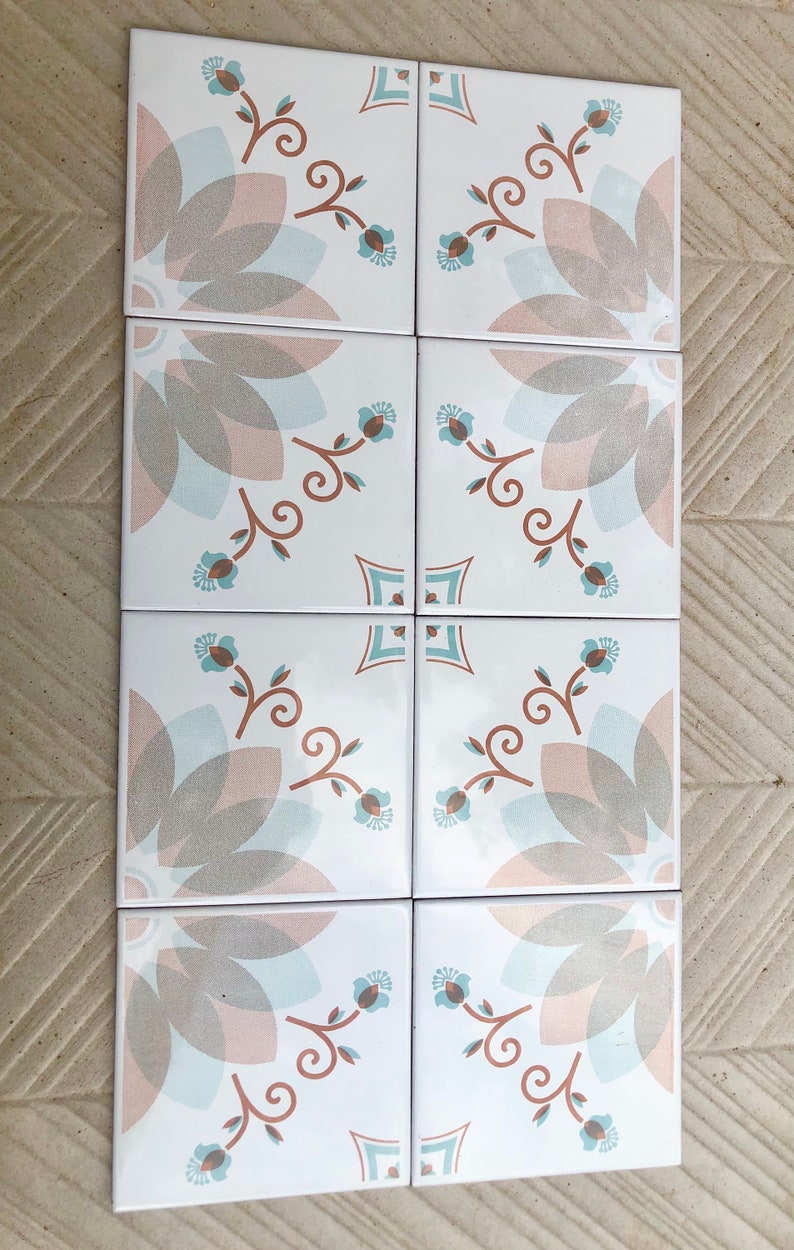 8 original vintage 70s tiles, photo 4 of 9