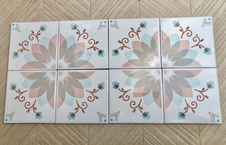 4 original vintage 70s tiles, photo 7 of 7