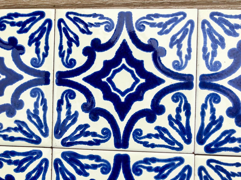 Spanish vintage geometric 70s tiles — set of 9, photo 7 of 8