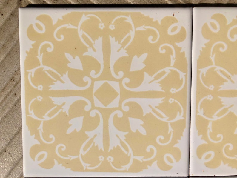 60s 70s vintage geometric tiles, Unused — set of 6, photo 5 of 7