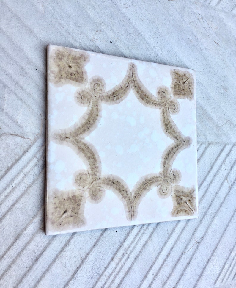 4 Mid century Fat Lava tiles from Spain, photo 4 of 10