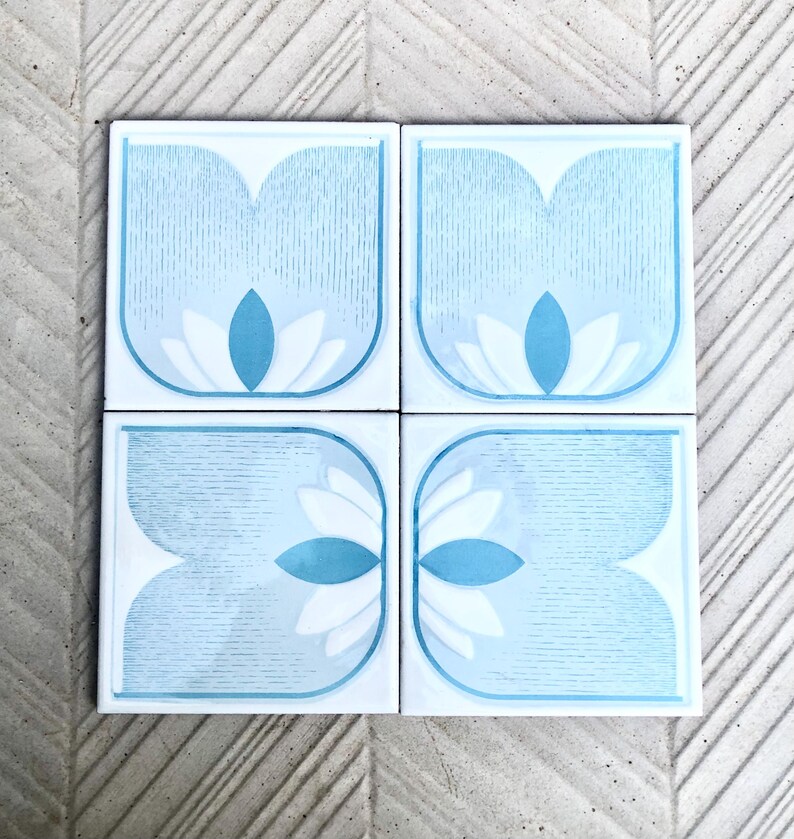 Vintage 70s tiles from Spain — set of 4, photo 1 of 10