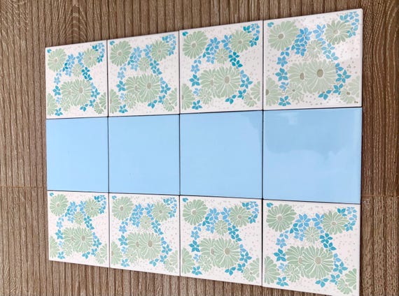 Spanish 60s 70s vintage tiles — set of 12