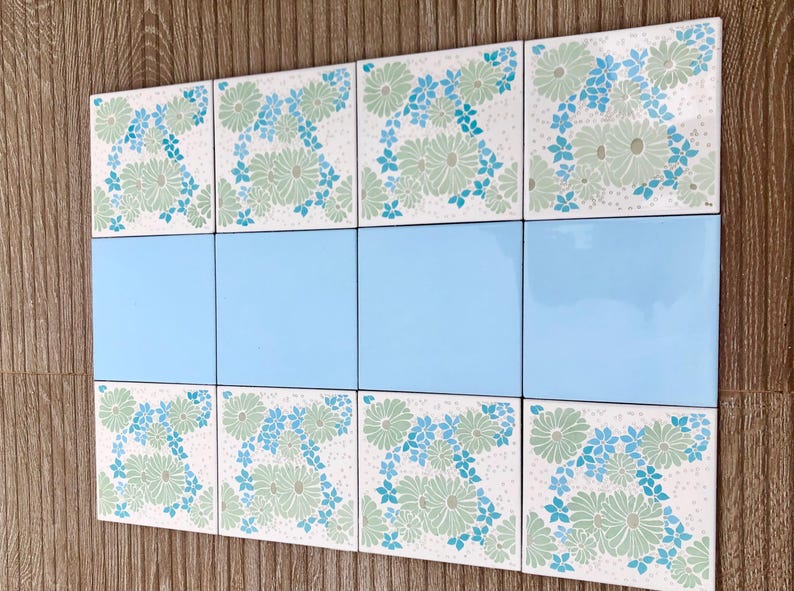 Spanish 60s 70s vintage tiles — set of 12, photo 1 of 9