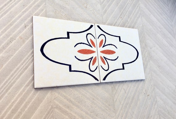 2 Spanish vintage 70s tiles OR tile trivets