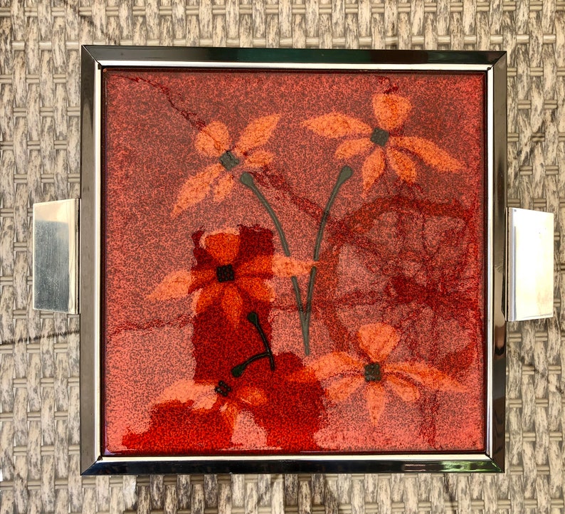 Spanish vintage Fat Lava tile trivet from the 70s, photo 8 of 8