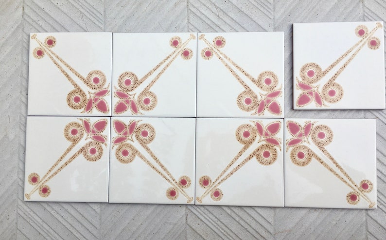 6 or 8 pcs- 70s vintage tiles, photo 6 of 10