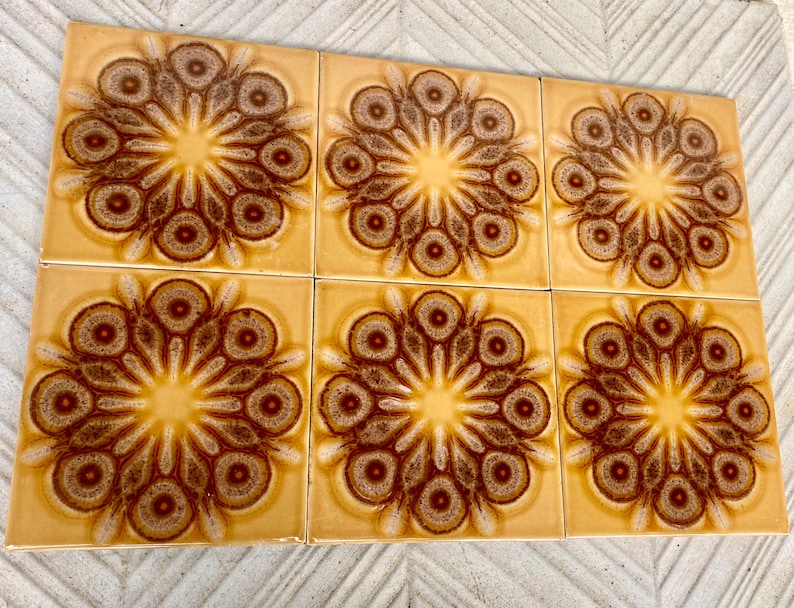 Original 70s retro unused tiles — set of 15, photo 4 of 9