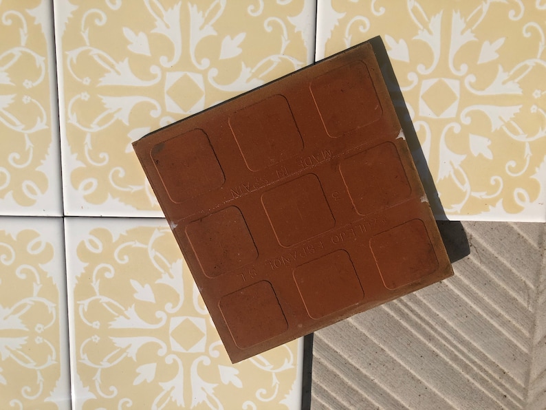 60s 70s vintage geometric tiles, Unused — set of 6, photo 7 of 7