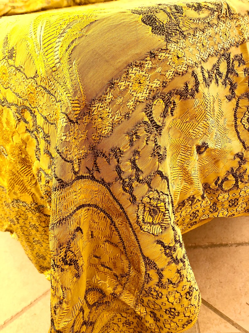 1950s Silk Damask Bedspread. Vintage Brocade Bedcover. Full Xl Etsy
