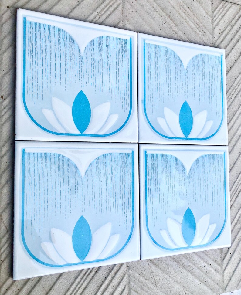 Vintage 70s tiles from Spain — set of 4, photo 3 of 10
