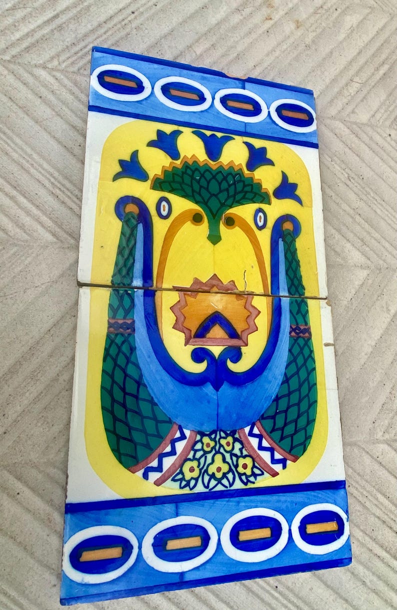 Original Art Nouveau tiles – Vintage hand painted Spanish tiles from the 10s - 20s, photo 4 of 9
