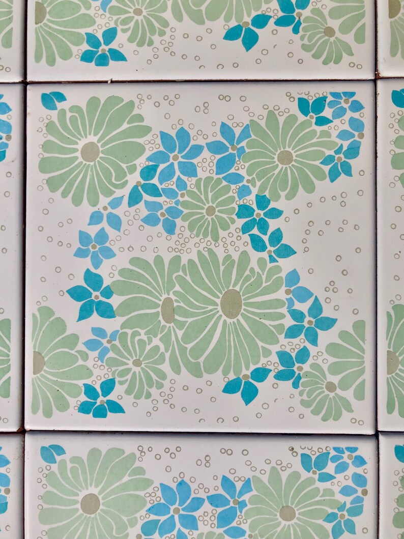 Spanish 60s 70s vintage tiles — set of 4, photo 6 of 7