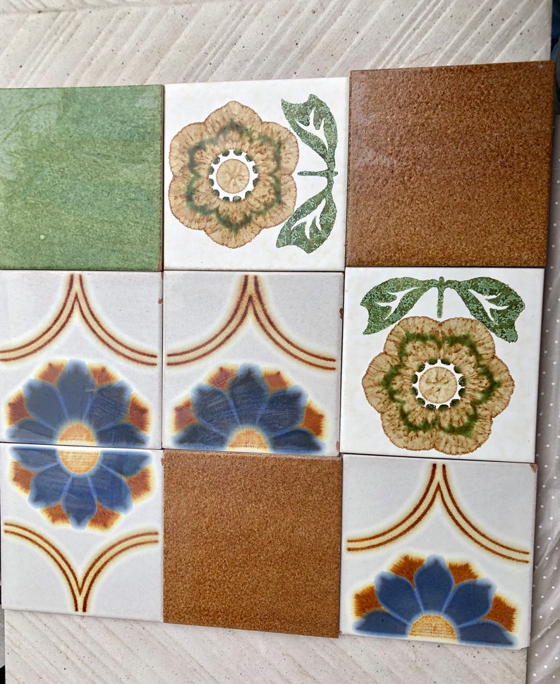 70s Spanish vintage tile mural — set of 9, photo 5 of 10