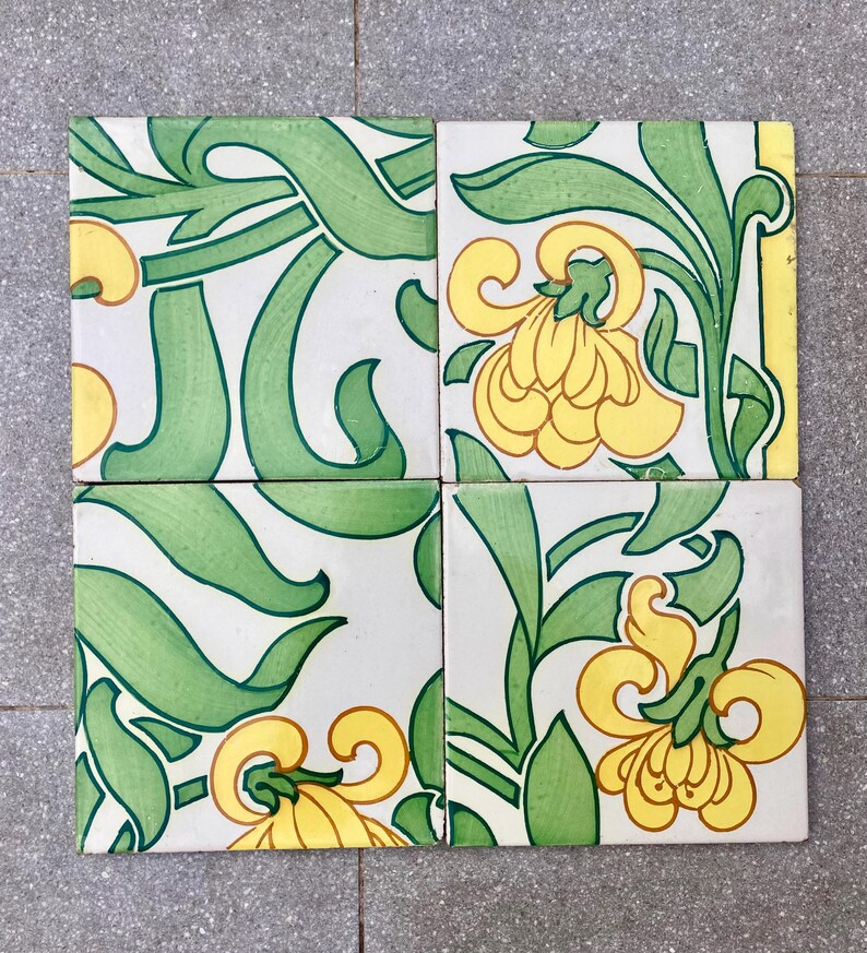 Original Art Nouveau border tiles — set of 4, photo 2 of 9