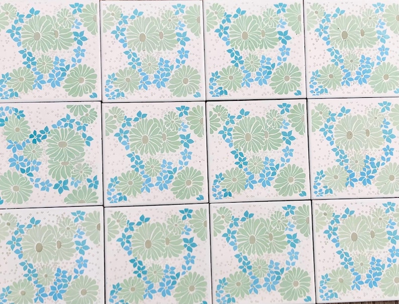 Spanish 60s 70s vintage tiles — set of 12, photo 5 of 8