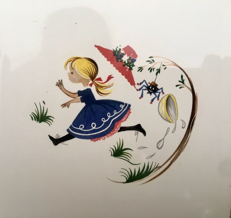 Nursery rhymes: Set of 4 vintage tiles, photo 3 of 9