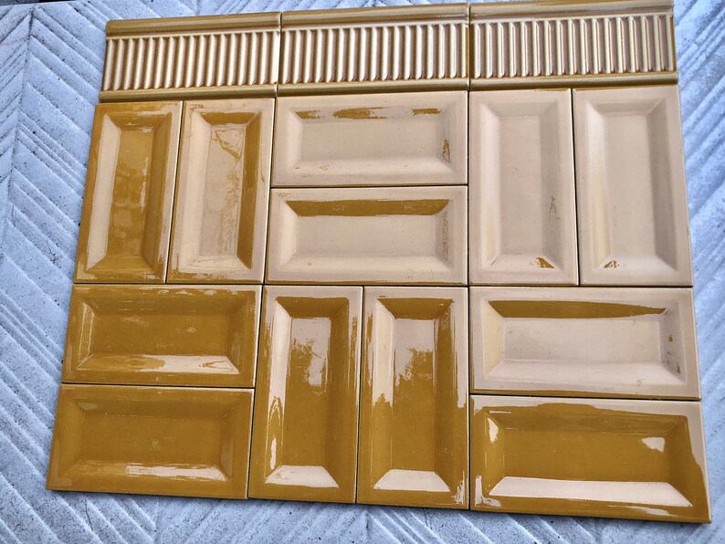 Art Nouveau style border tile set from Spain — set of 15, photo 6 of 10