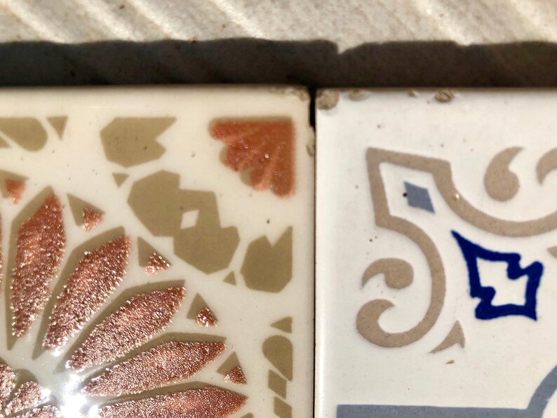 4 Spanish 60s 70s blue, brown + cream tiles, photo 8 of 10