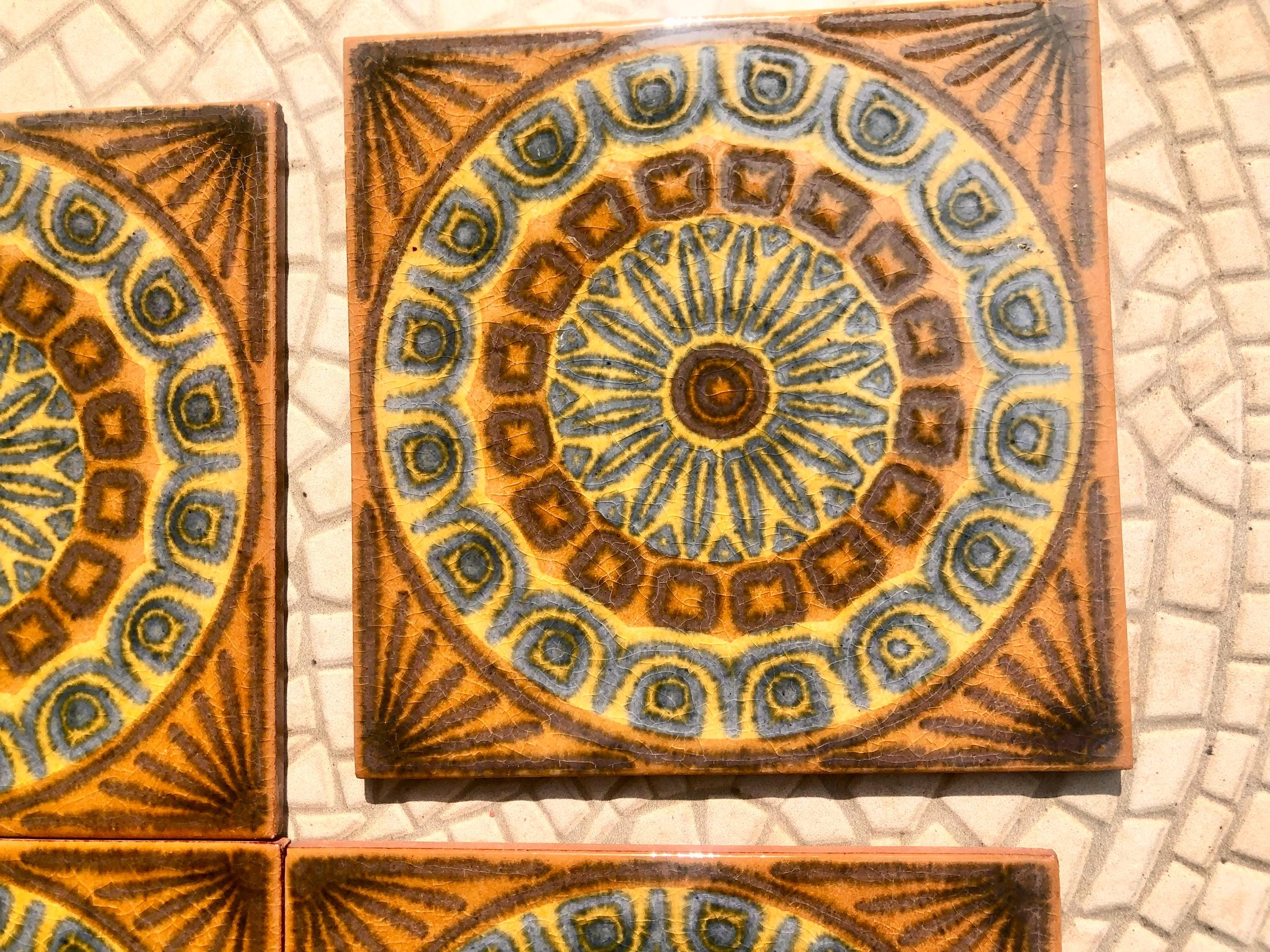 Original 70s Retro Tiles. Brown, Yellow, Blue, Orange. Fat Lava ...