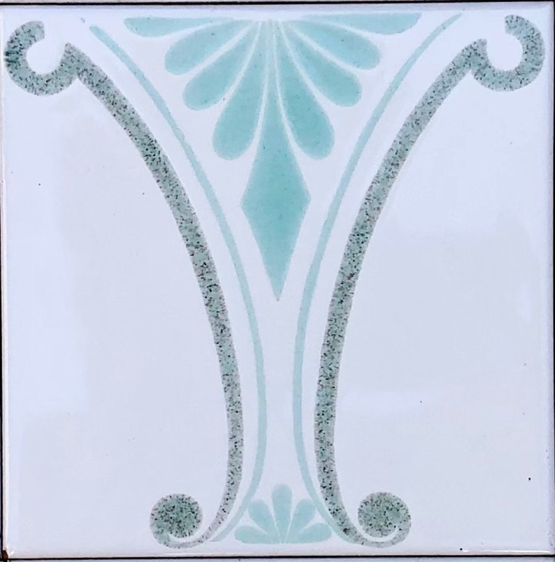 60s 70s vintage geometric tiles, Unused – 9 pc set blue, gray, white, pop art tiles, photo 9 of 9