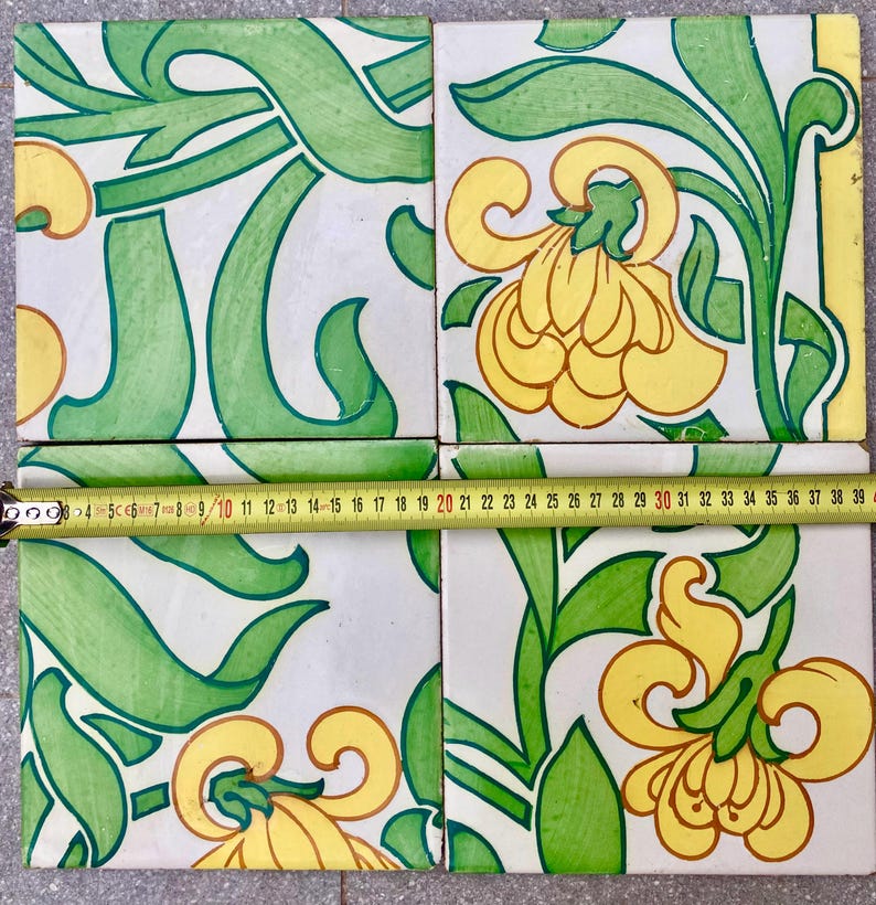Original Art Nouveau border tiles — set of 4, photo 8 of 9