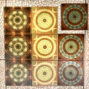 Original 70s Retro Tiles. Brown, Yellow, Blue, Orange. Fat Lava ...
