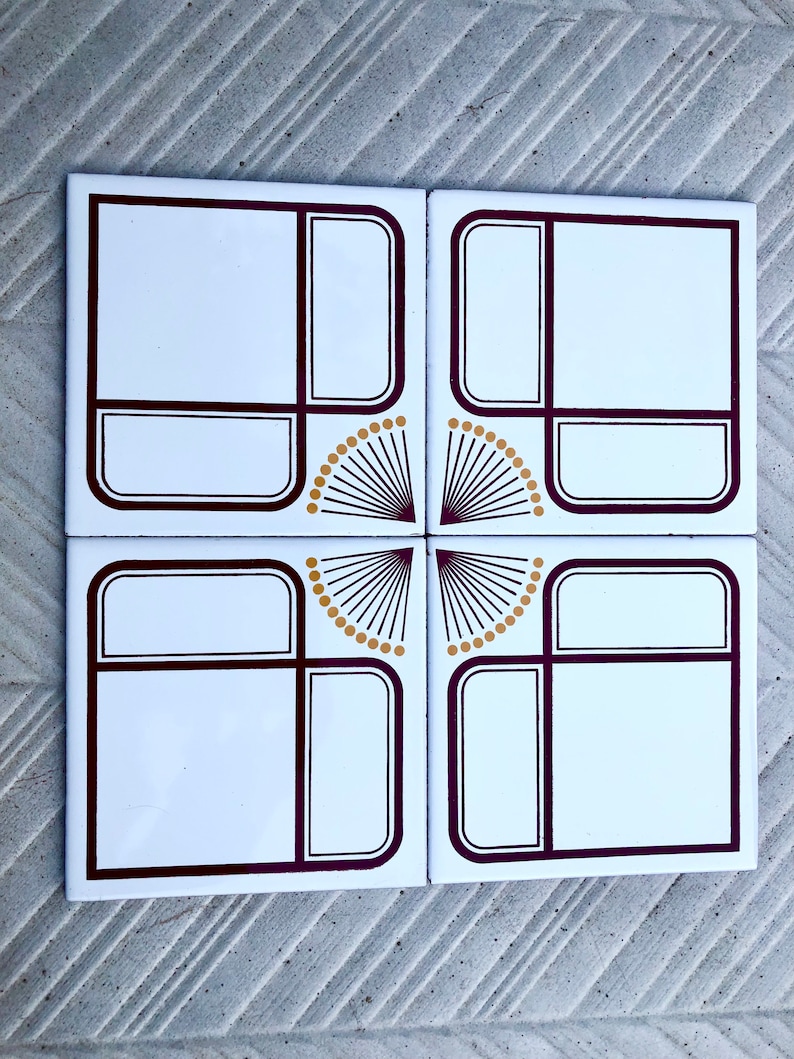 Spanish vintage tiles from the 70s – Brown + mustard yellow, photo 10 of 10