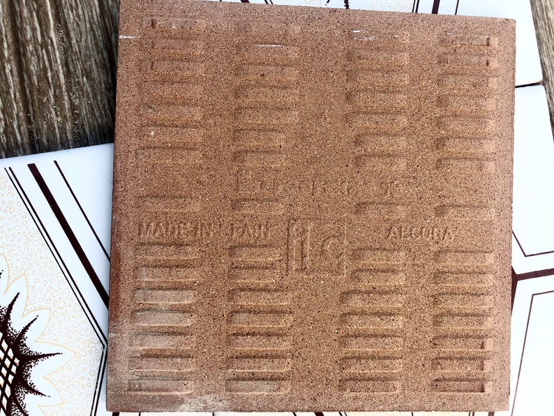 70s Spanish vintage tiles – Brown + yellow retro tiles — set of 6, photo 9 of 10