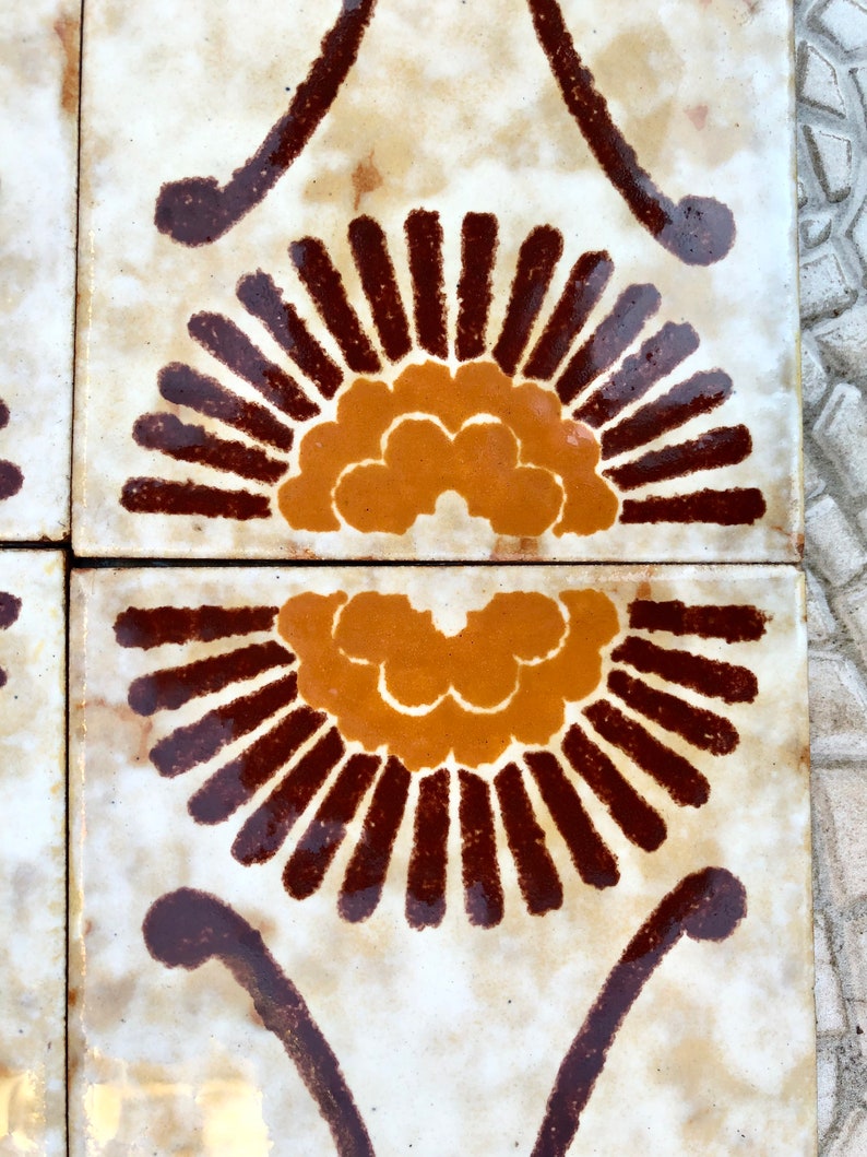 Spanish vintage Fat Lava tiles from the 70s — set of 6, photo 4 of 10