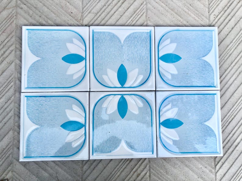 Vintage 70s tiles from Spain — set of 6, photo 2 of 10