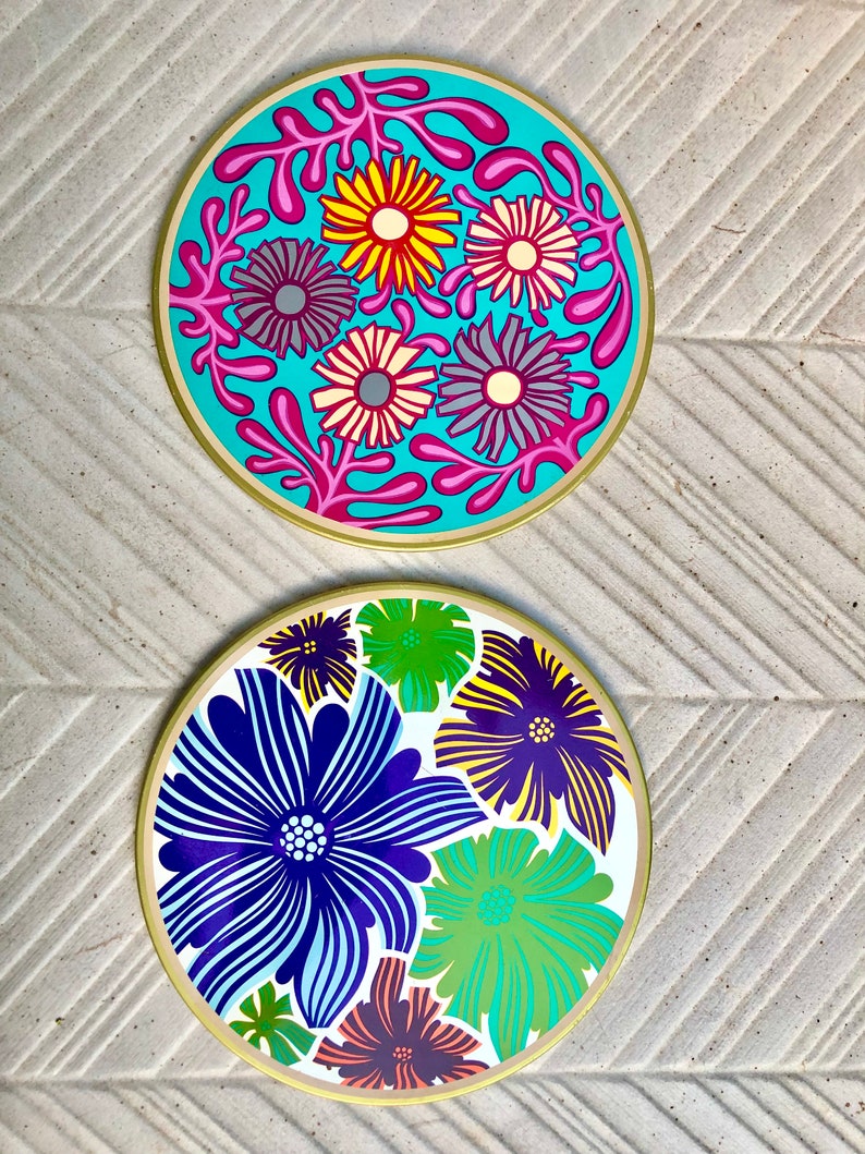 Spanish vintage 70s groovy trivets, photo 2 of 10