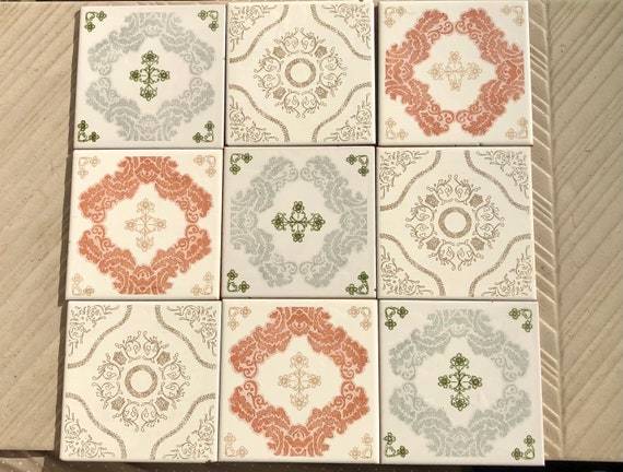 Spanish 60s 70s pink tiles – 9 pc set