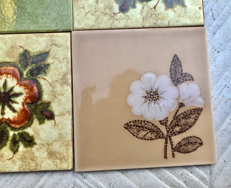 8 original mid century retro Fat Lava tiles from Spain, Unused + Salvaged, photo 7 of 9