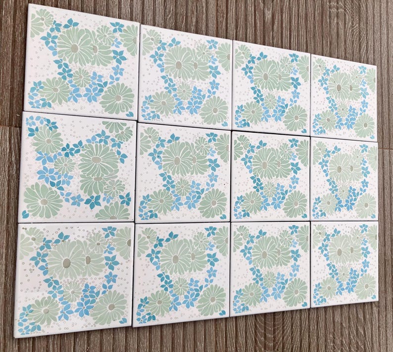 Spanish 60s 70s vintage tiles — set of 12, photo 2 of 8