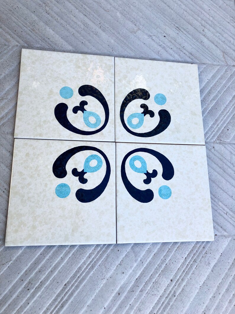 Spanish vintage tiles – 4 pc mural, photo 1 of 9